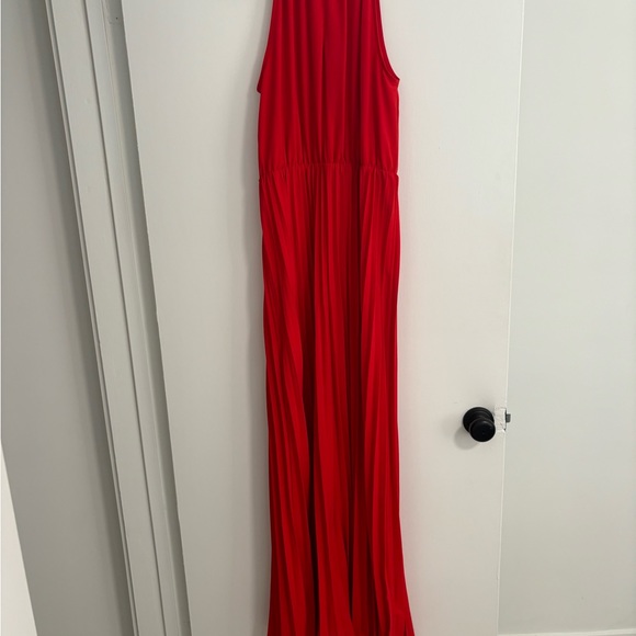 Red High Neck Maxi Dress - Picture 5 of 7